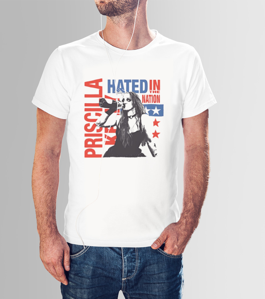 Priscilla Kelly NXT Hated In The Nation Bold Red And Blue T-Shirt