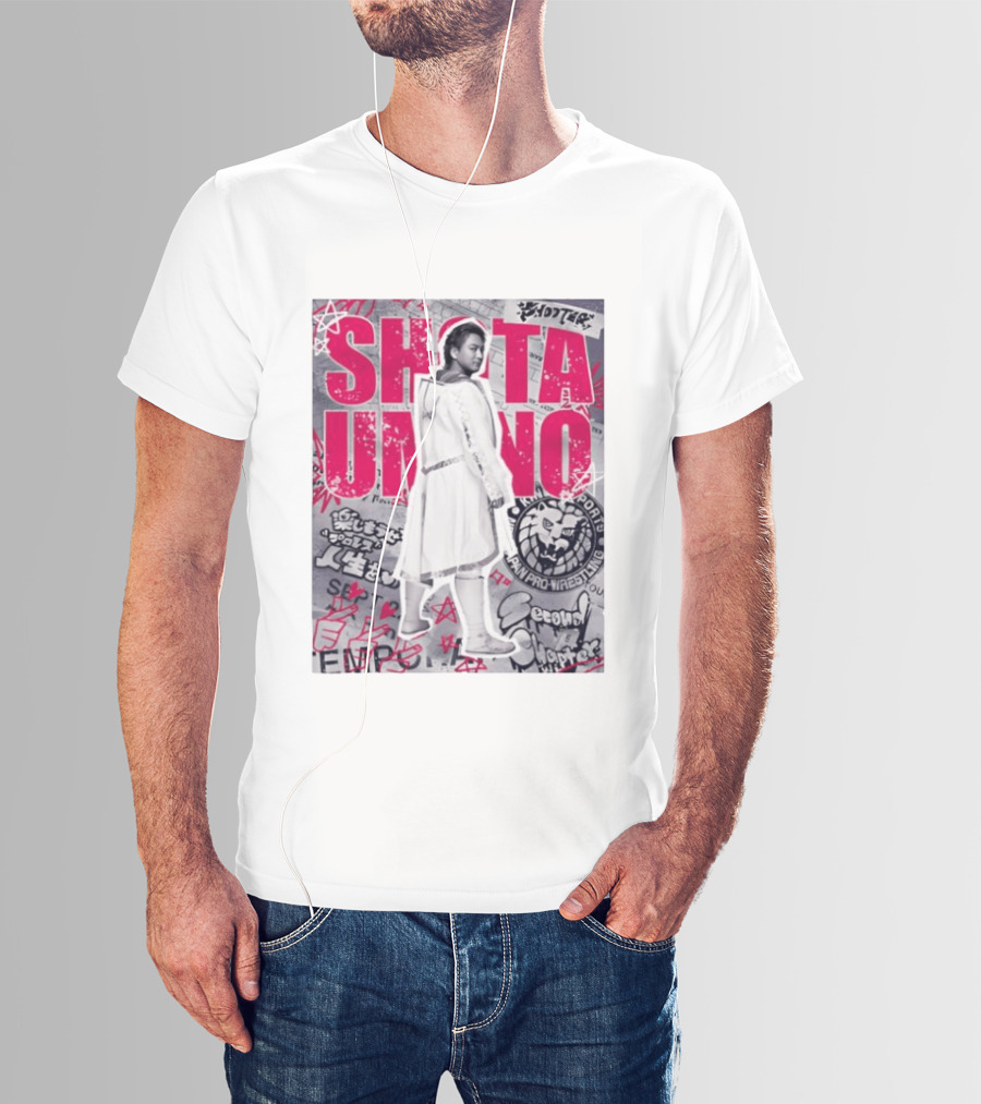 Shota Umino New Japan Pro Wrestling Graffiti Style Banner T-Shirt