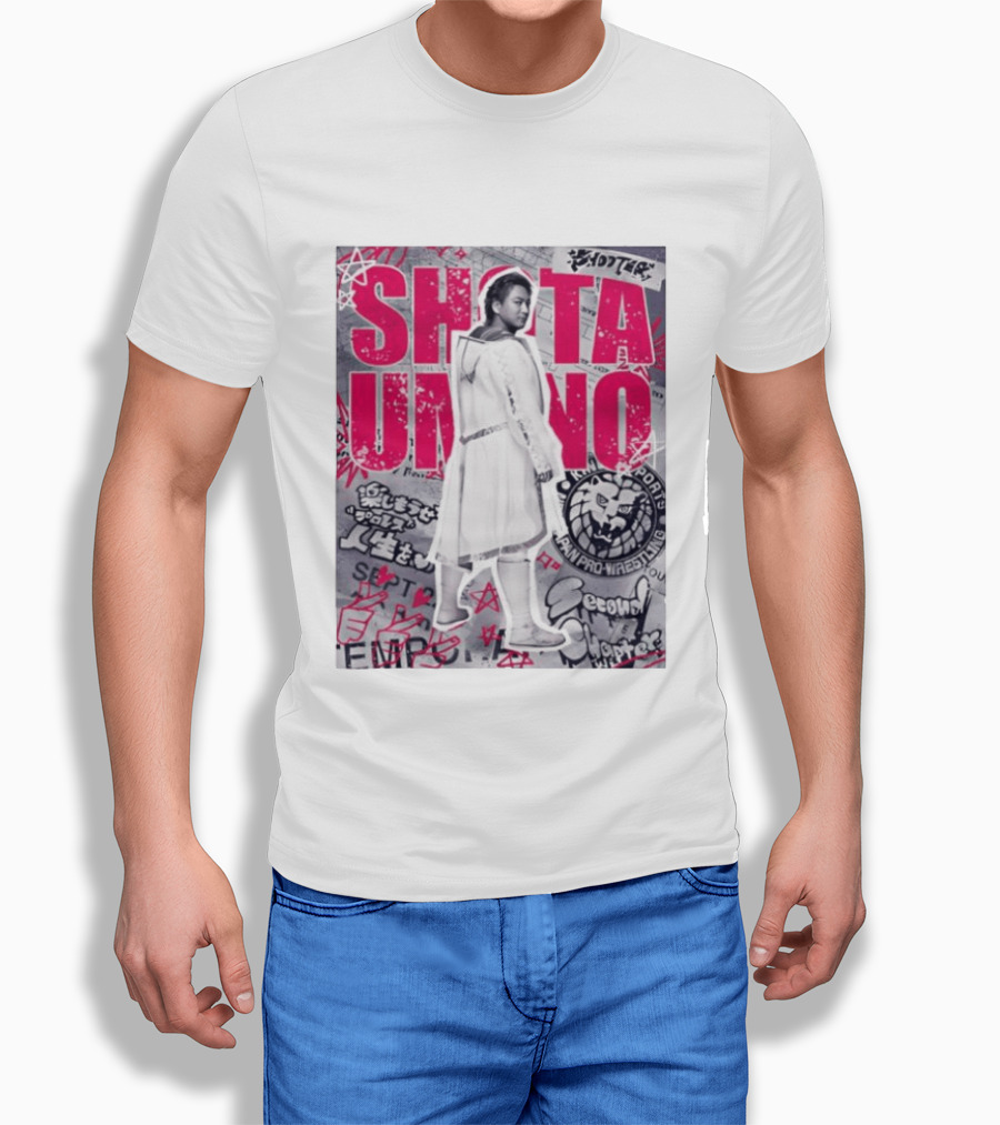 Shota Umino New Japan Pro Wrestling Graffiti Style Banner T-Shirt