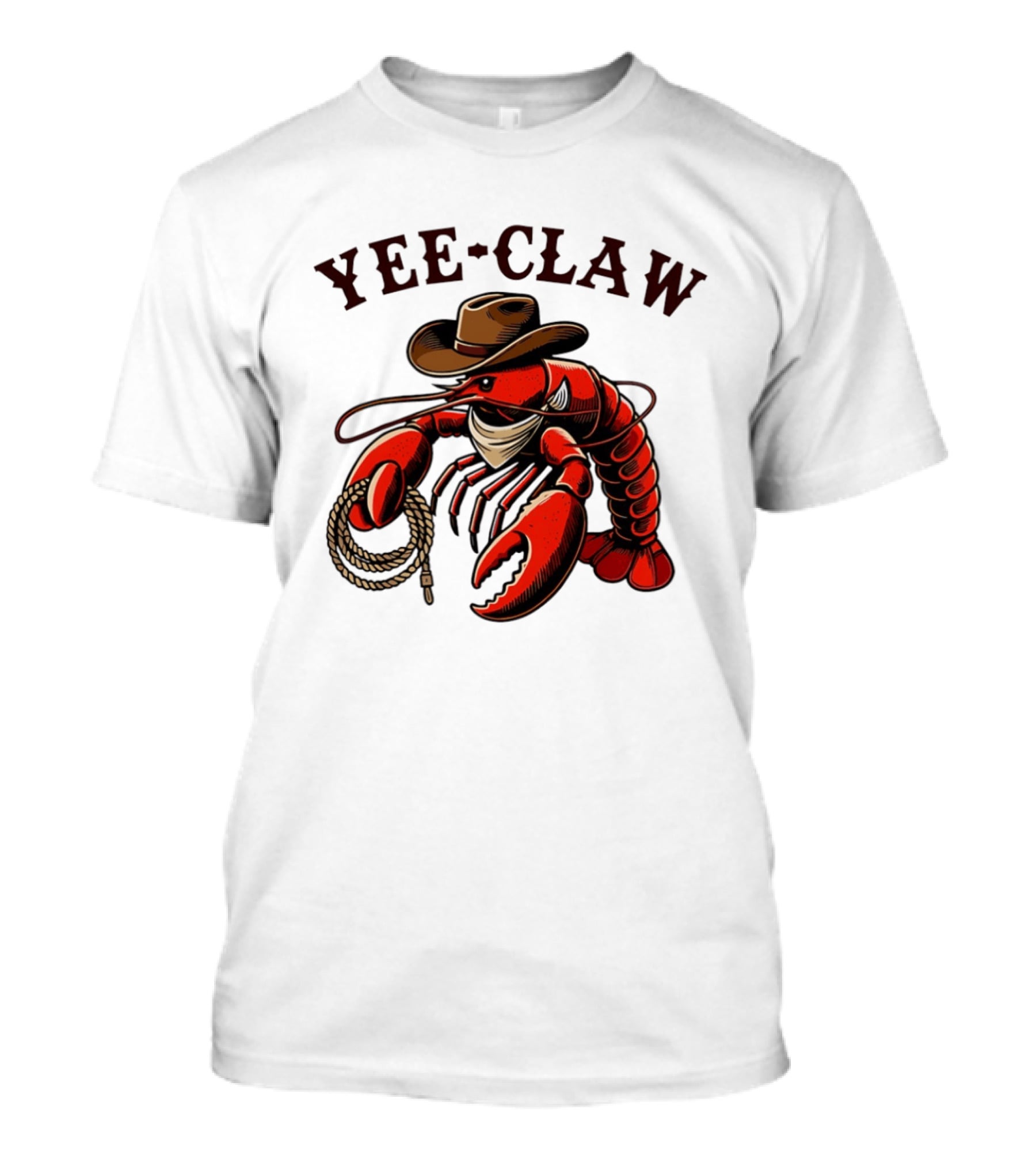 Yee Claw Lobster Cowboy Western Crawfish T-Shirt