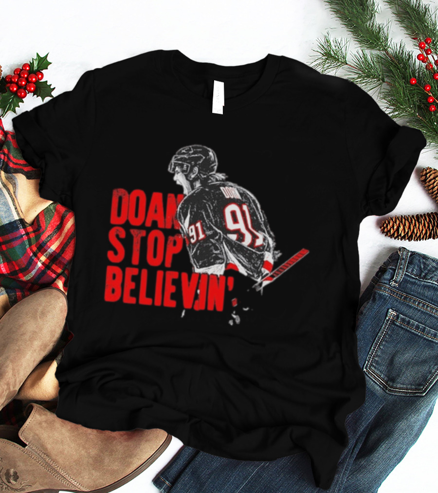 Josh Doan Stop Believin' Number 91 NHL Hockey T-Shirt