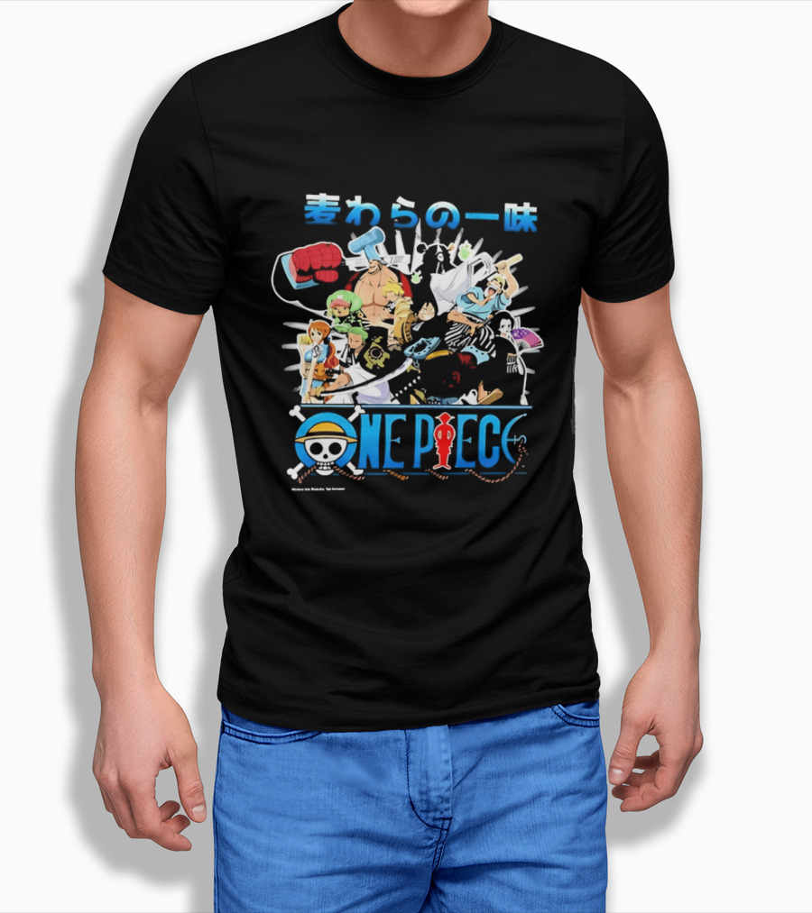 One Piece Straw Hat Pirates Anime Characters Collage T-Shirt
