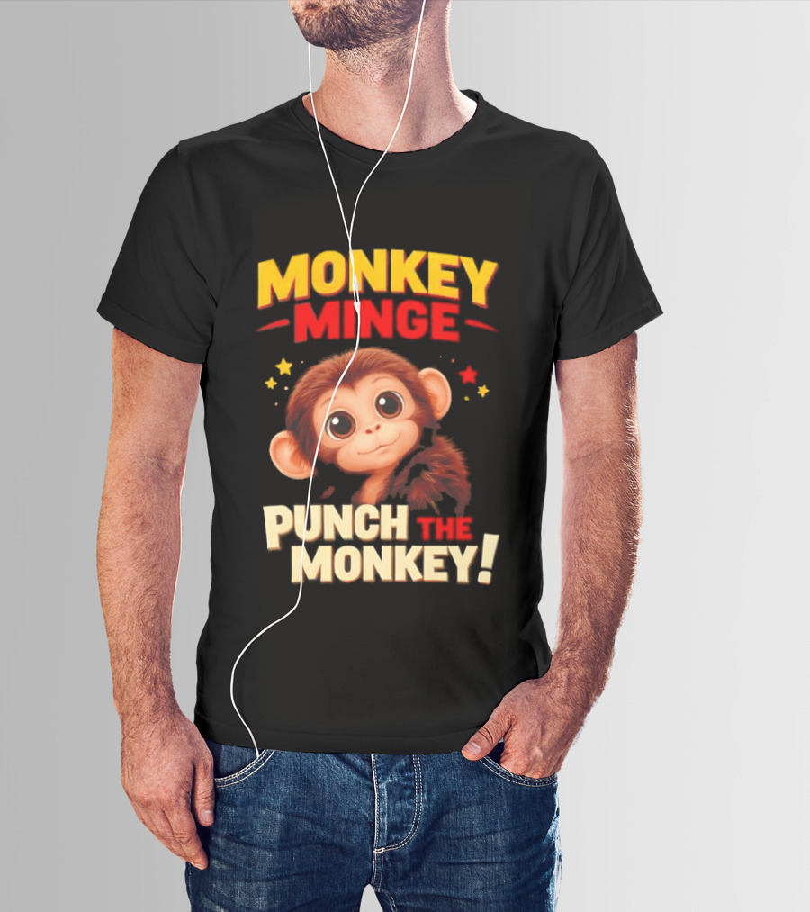 Monkey Minge Punch That Monkey Cute Cartoon Monkey T-Shirt