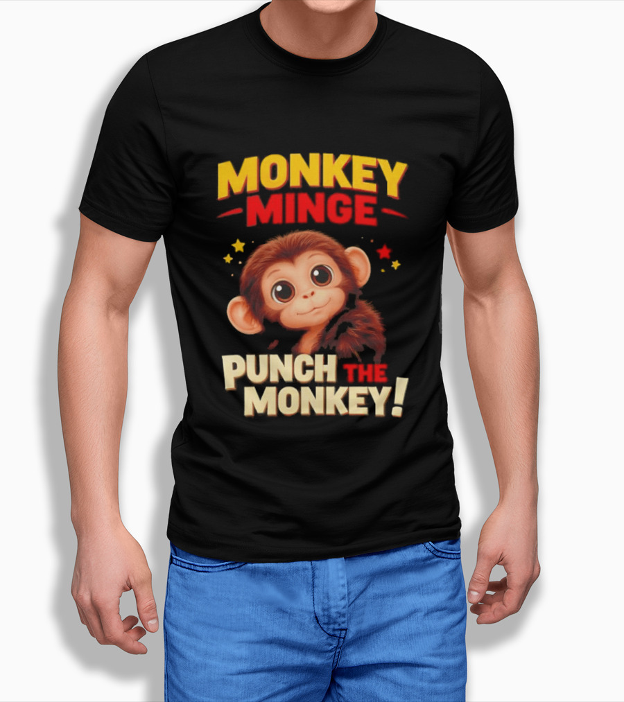 Monkey Minge Punch That Monkey Cute Cartoon Monkey T-Shirt