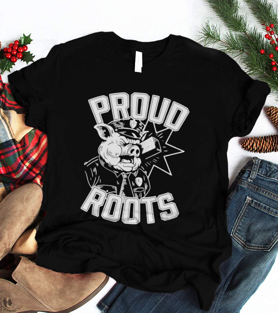 Proud Roots Pig Police Uniform Stars And Stripes T-Shirt
