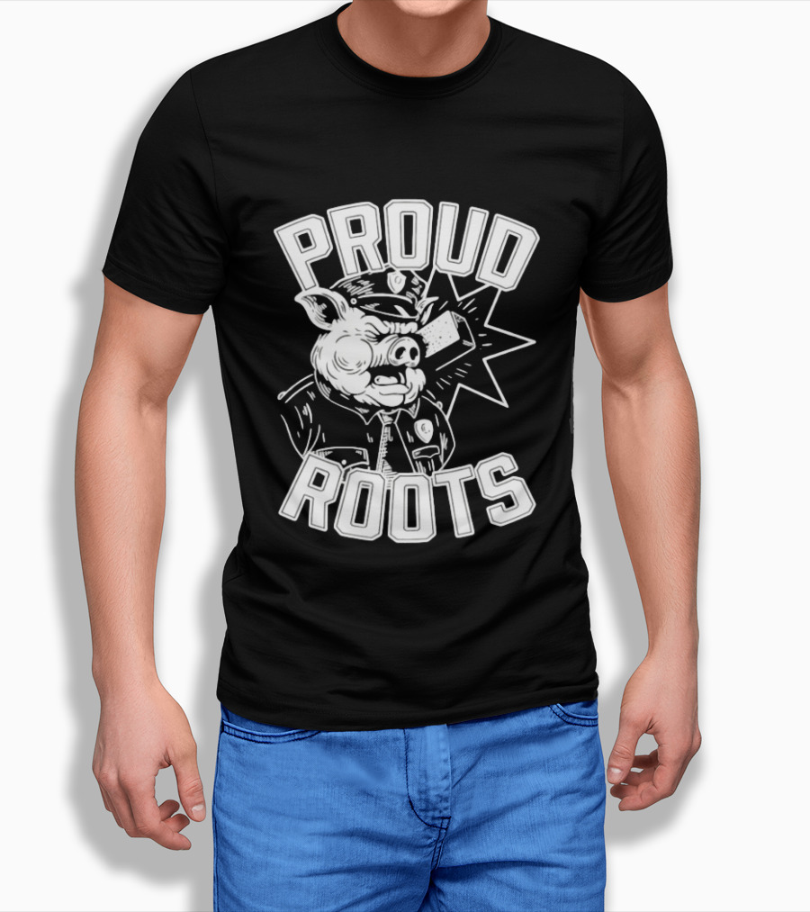 Proud Roots Pig Police Uniform Stars And Stripes T-Shirt