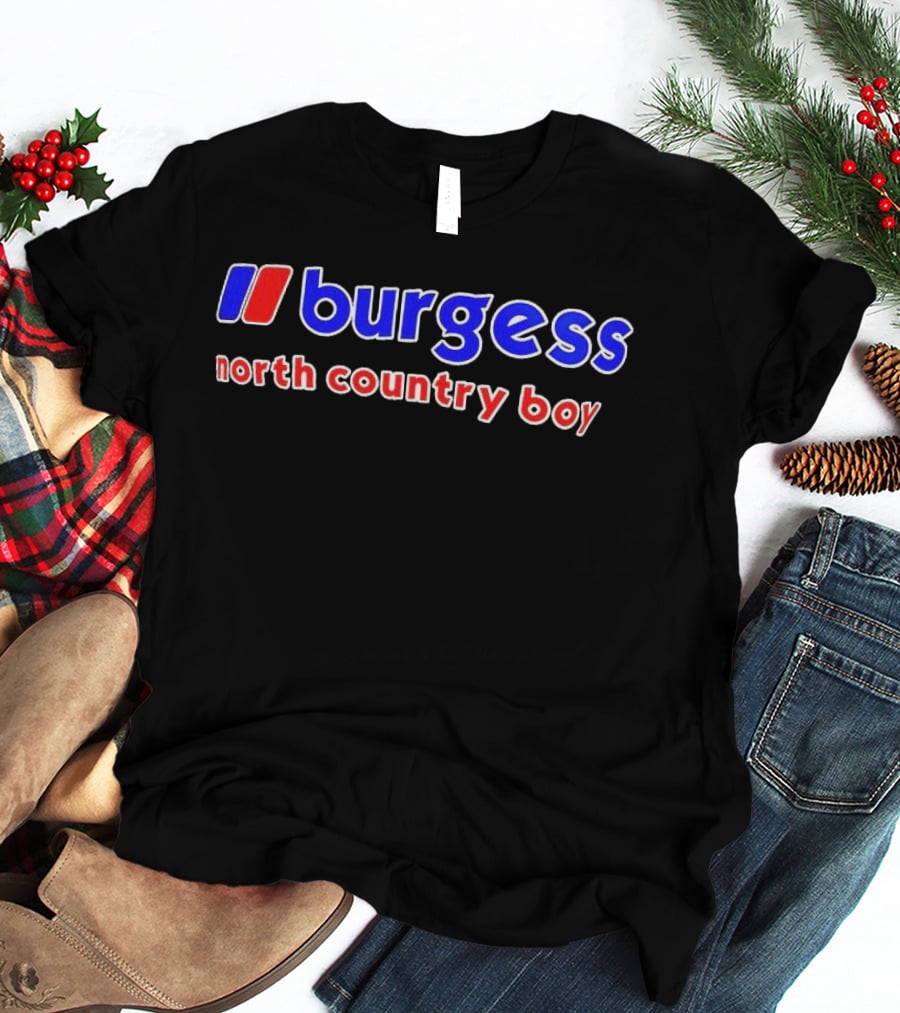 Burgess North Country Boy Retro Style Red Blue Vintage Look T-Shirt