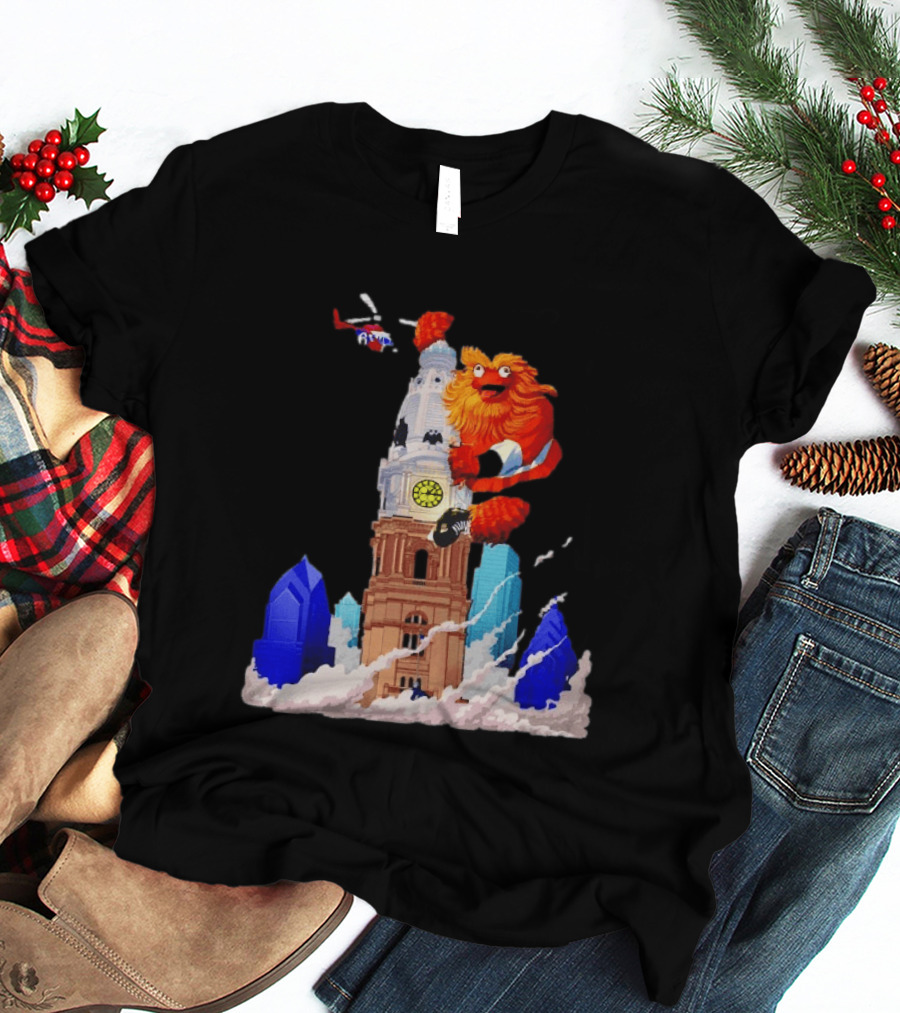 Philadelphia Flyers Gritty William Penn Statue City Hall Adventure T-Shirt