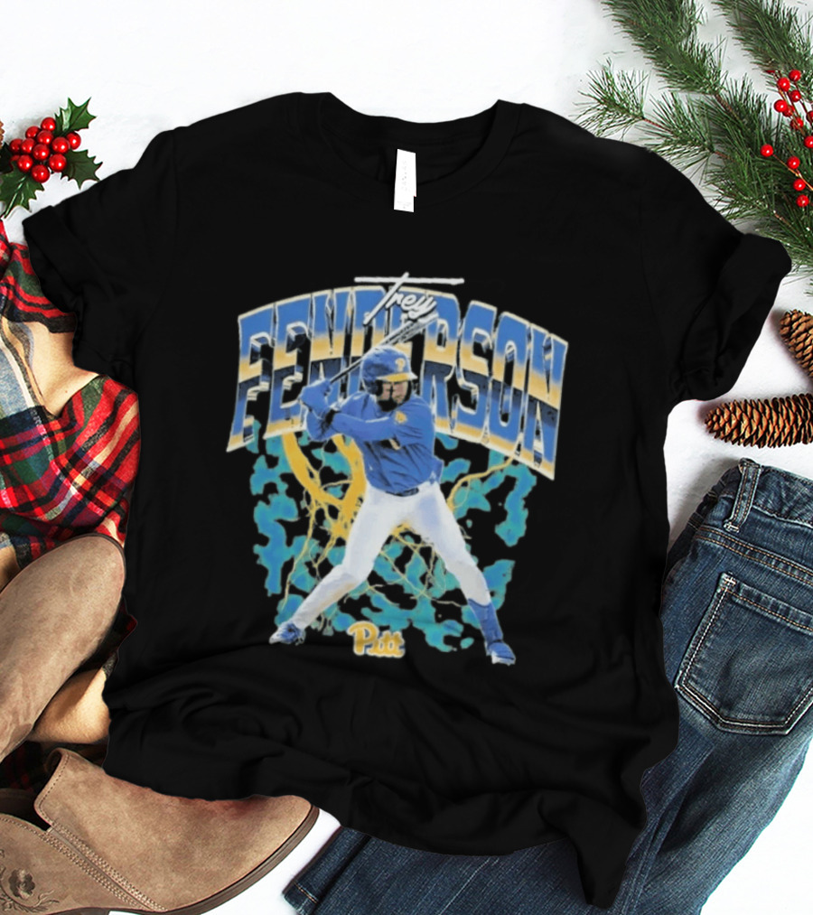 Pittsburgh Panthers Baseball Trey Fenderson Player Collage Pitt T-Shirt