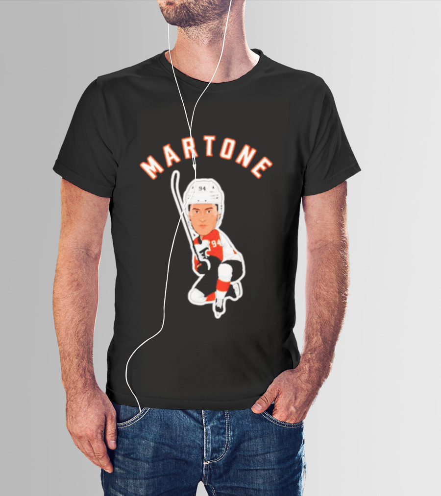 Philadelphia Flyers Porter Martone 94 Hockey Caricature T-Shirt