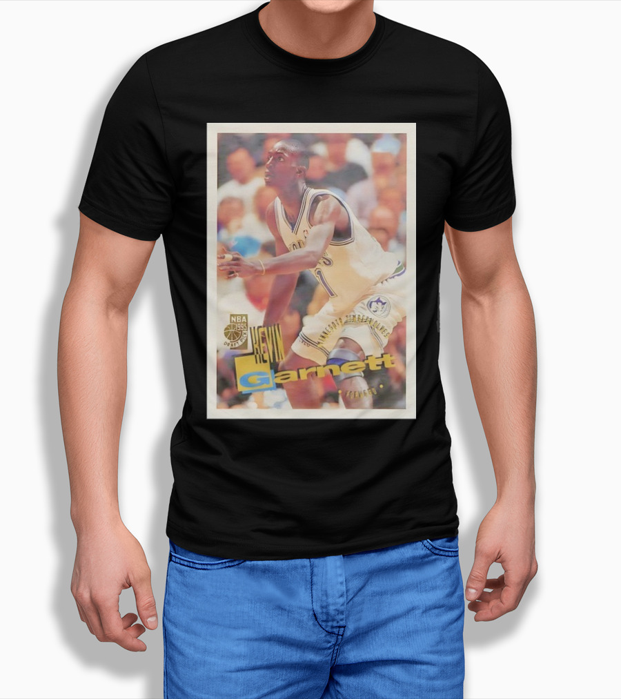 Kevin Garnett NBA 1995 Minnesota Timberwolves Rookie Card Forward T-Shirt