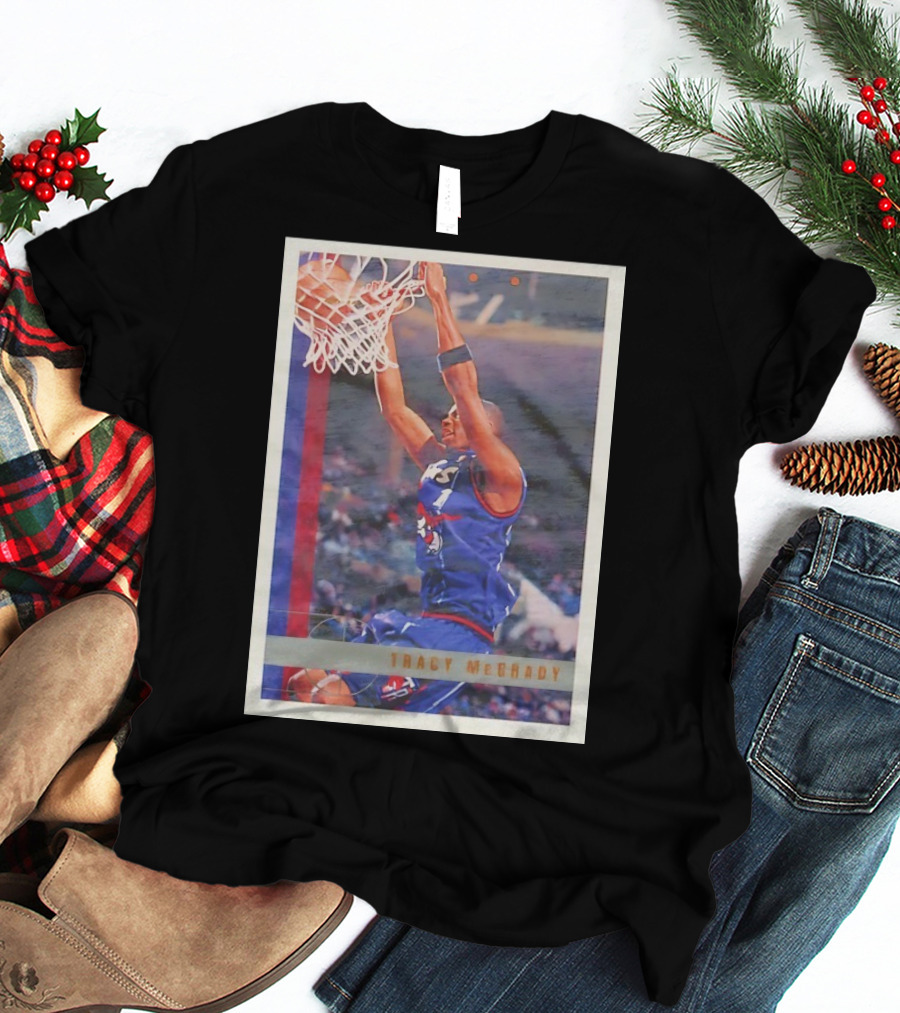 Tracy McGrady Toronto Raptors 1996 Basketball Card Dunk Slam T-Shirt