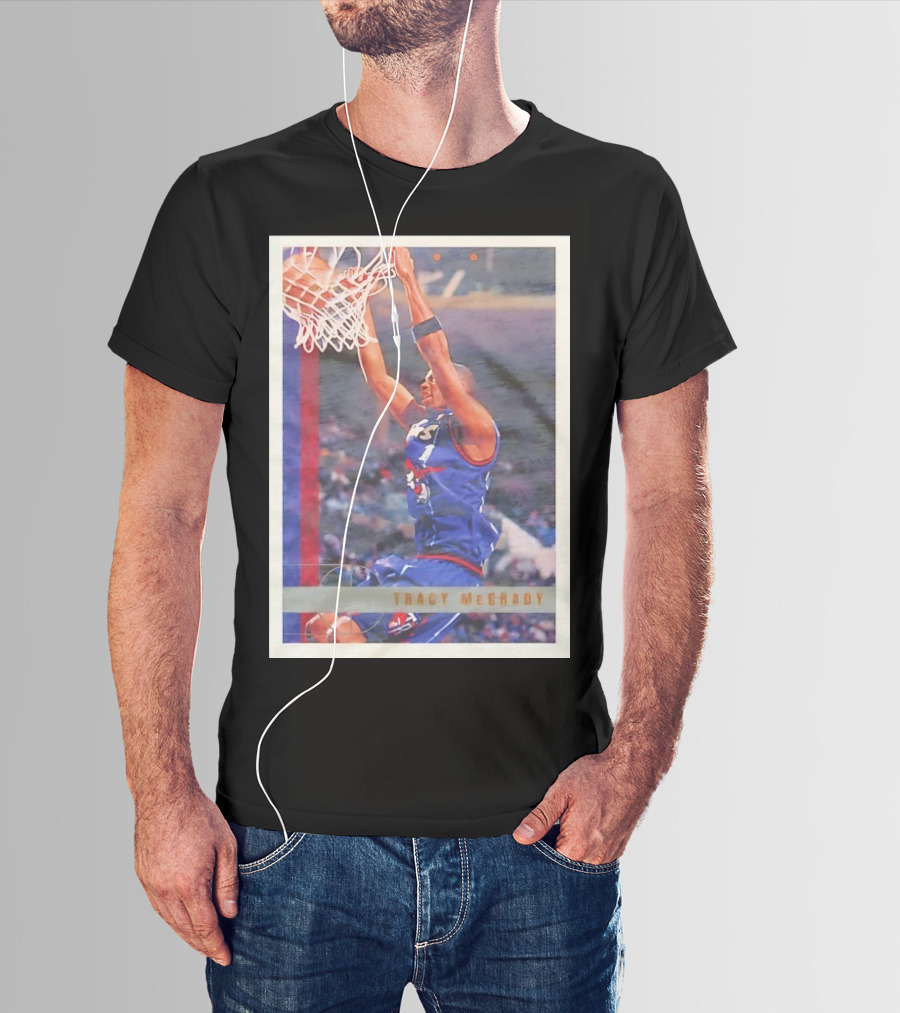 Tracy McGrady Toronto Raptors 1996 Basketball Card Dunk Slam T-Shirt