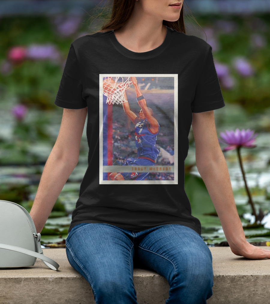Tracy McGrady Toronto Raptors 1996 Basketball Card Dunk Slam T-Shirt