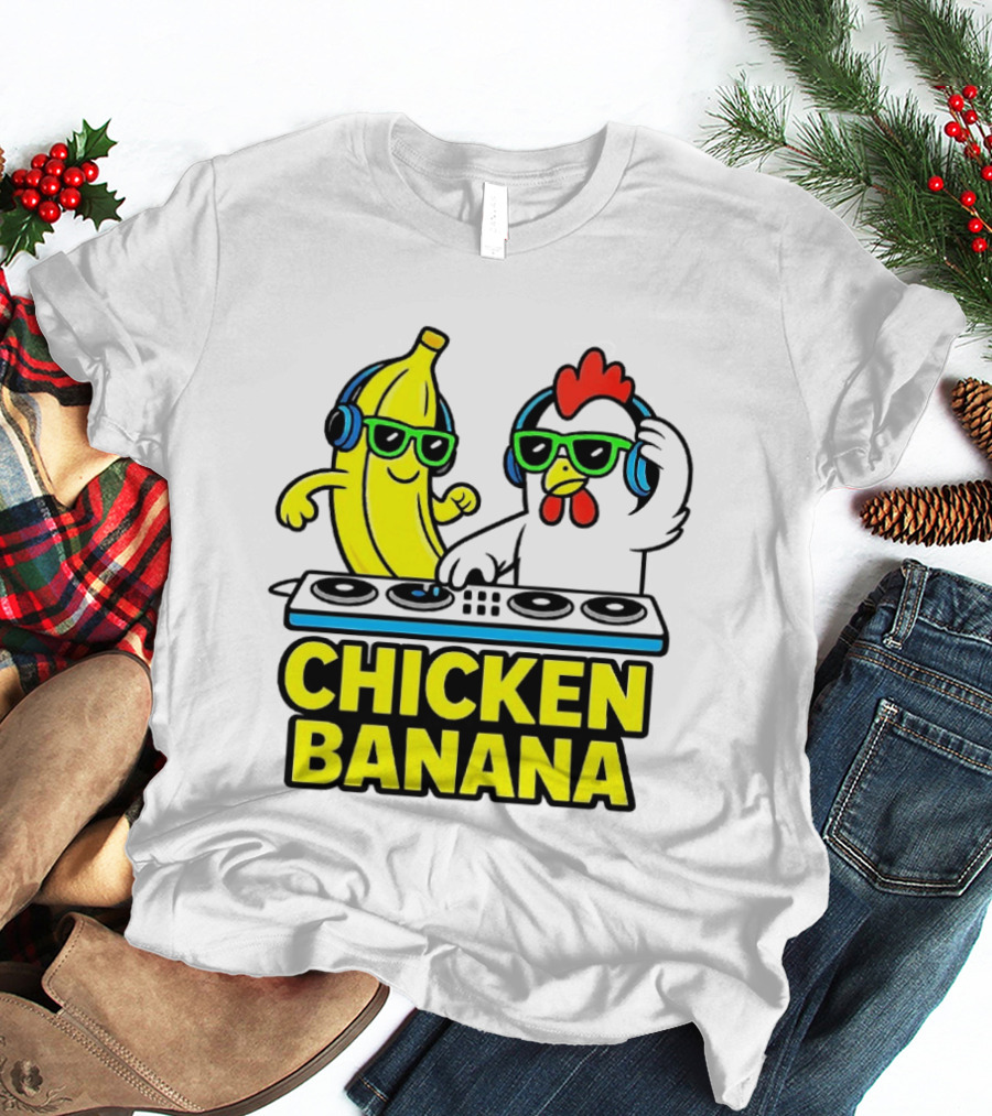 Chicken Banana DJ Headphones Music Party T-Shirt