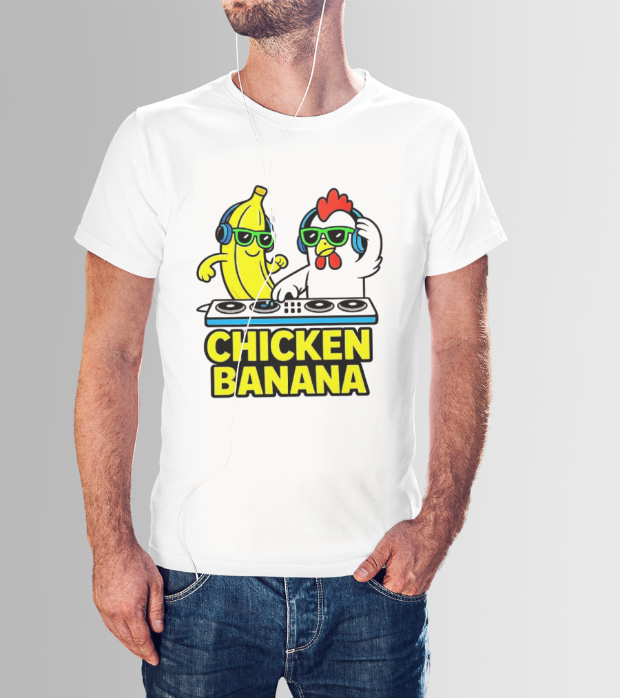 Chicken Banana DJ Headphones Music Party T-Shirt
