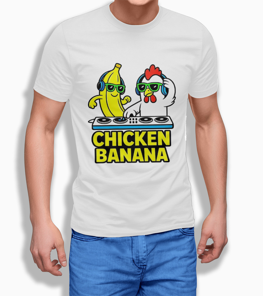Chicken Banana DJ Headphones Music Party T-Shirt