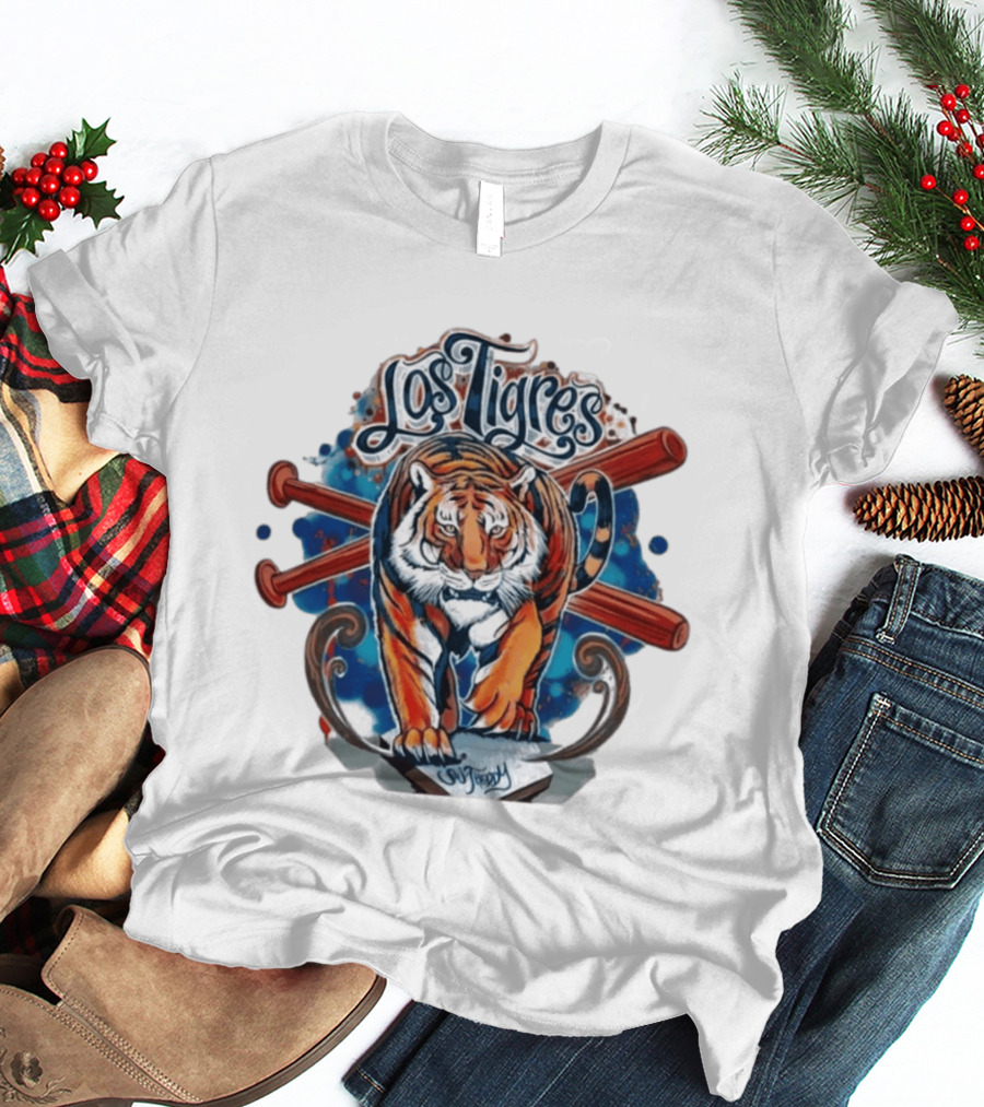 Los Tigres Detroit Baseball Tiger Art 2026 T-Shirt