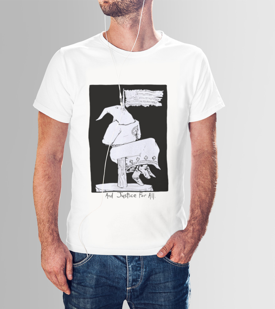 Anti Ku Klux Klan And Justice For All Hanging Effigy With Flag T-Shirt