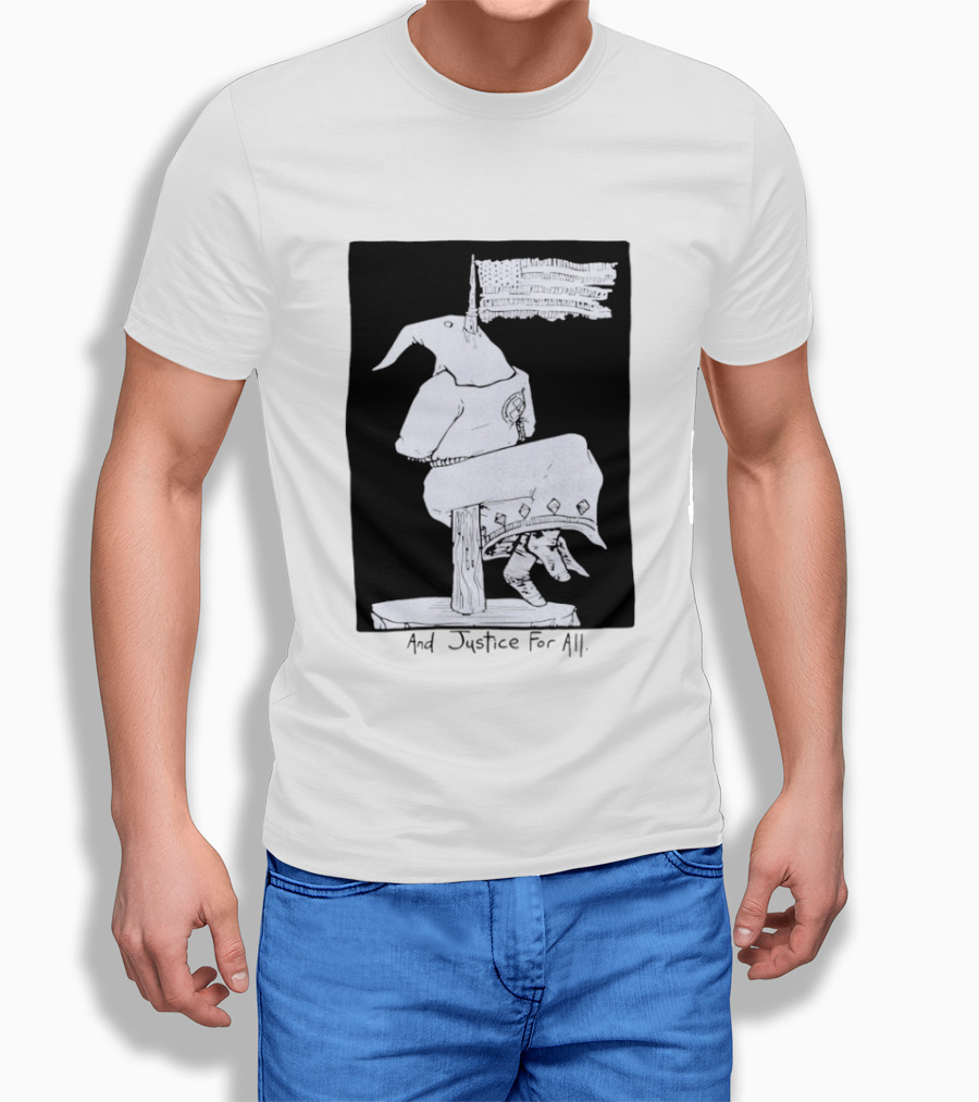 Anti Ku Klux Klan And Justice For All Hanging Effigy With Flag T-Shirt