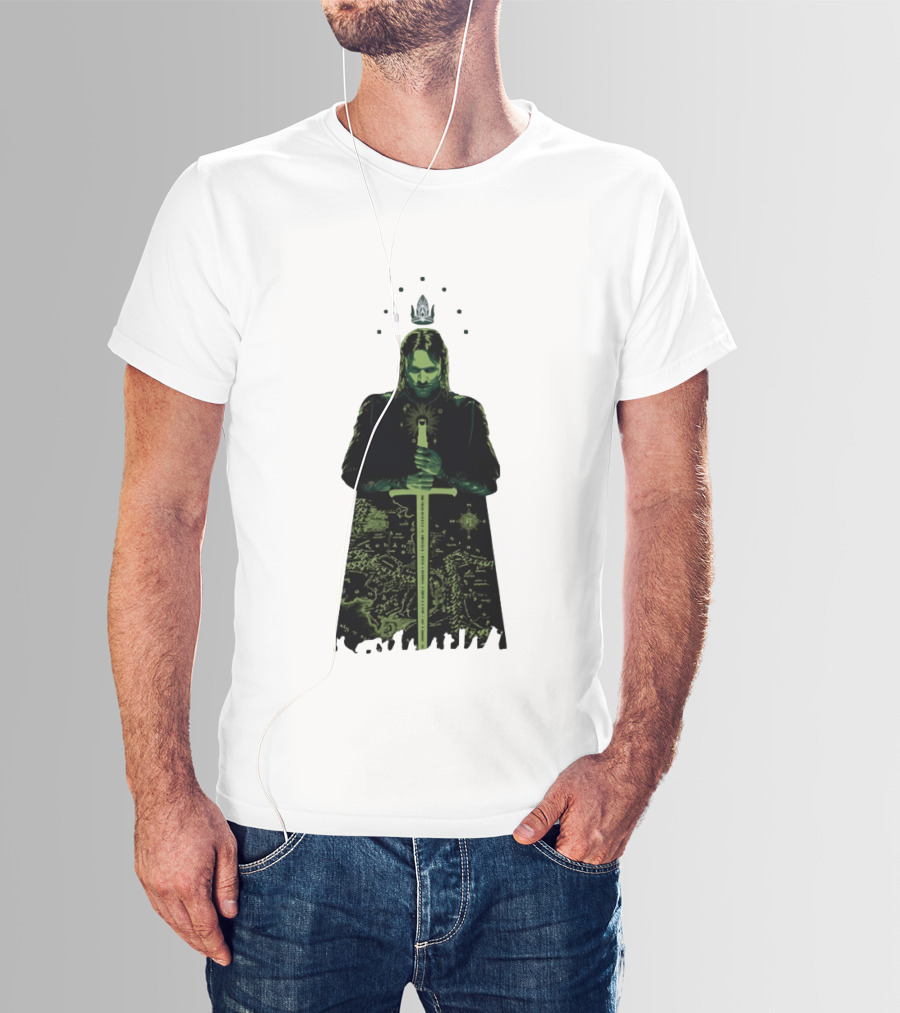 The Lord Of The Rings Aragorn Sword Map Middle Earth King T-Shirt