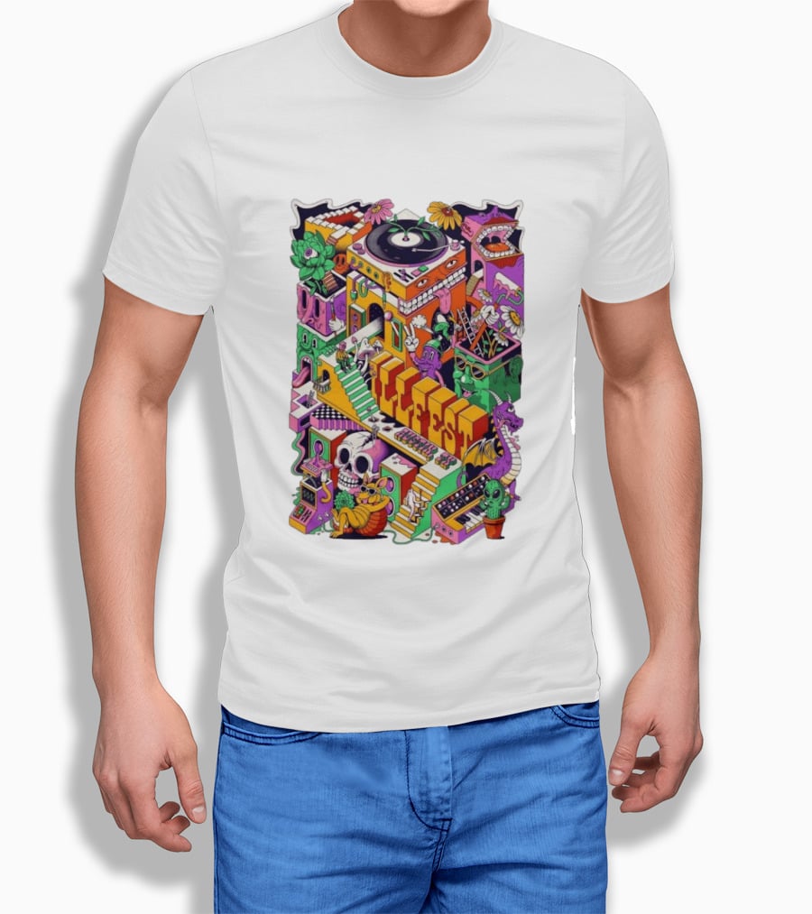 ILLfest 2026 Hostin TX Skeleton Alien Dragon DJ Event T-Shirt
