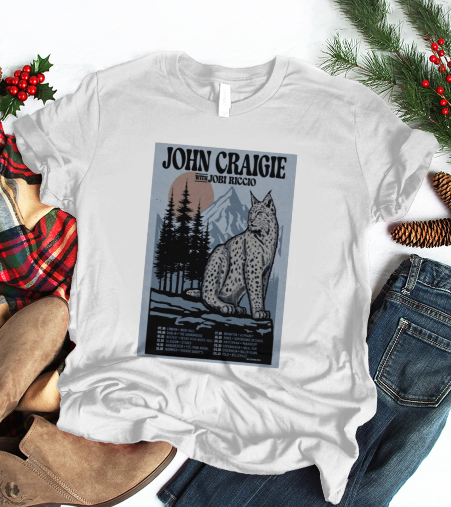 John Craigie With Jobi Riccio Tour 2026 Europe Concert Dates Lynx Mountain Forest T-Shirt