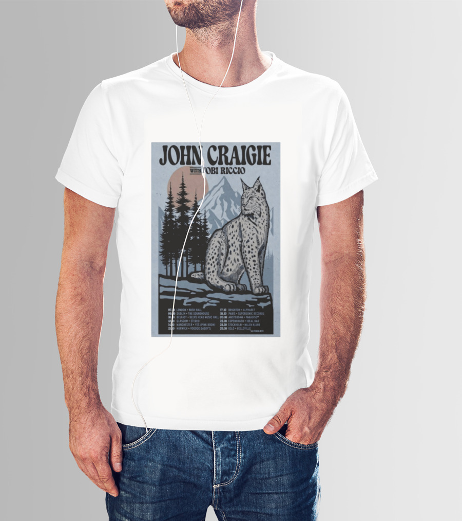 John Craigie With Jobi Riccio Tour 2026 Europe Concert Dates Lynx Mountain Forest T-Shirt
