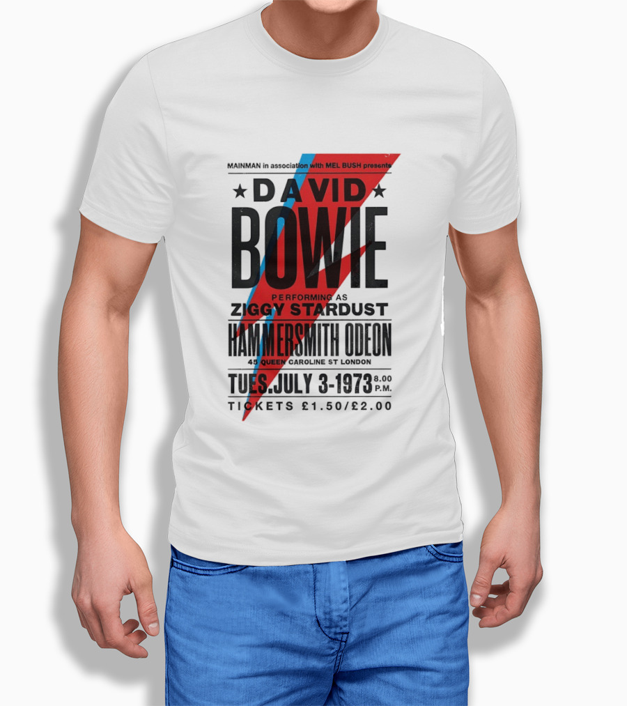 David Bowie Performing As Ziggy Stardust Hammersmith Odeon London July 3 1973 T-Shirt
