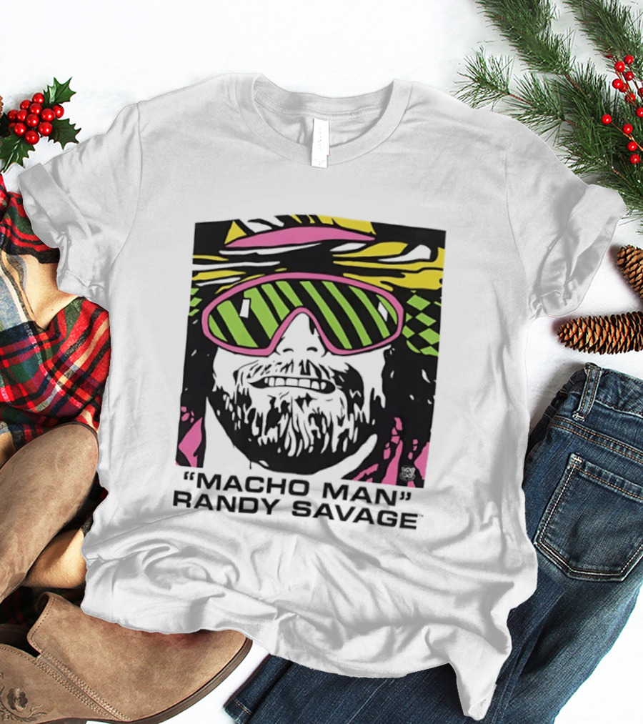 Macho Man Randy Savage Retro Style Neon T-Shirt