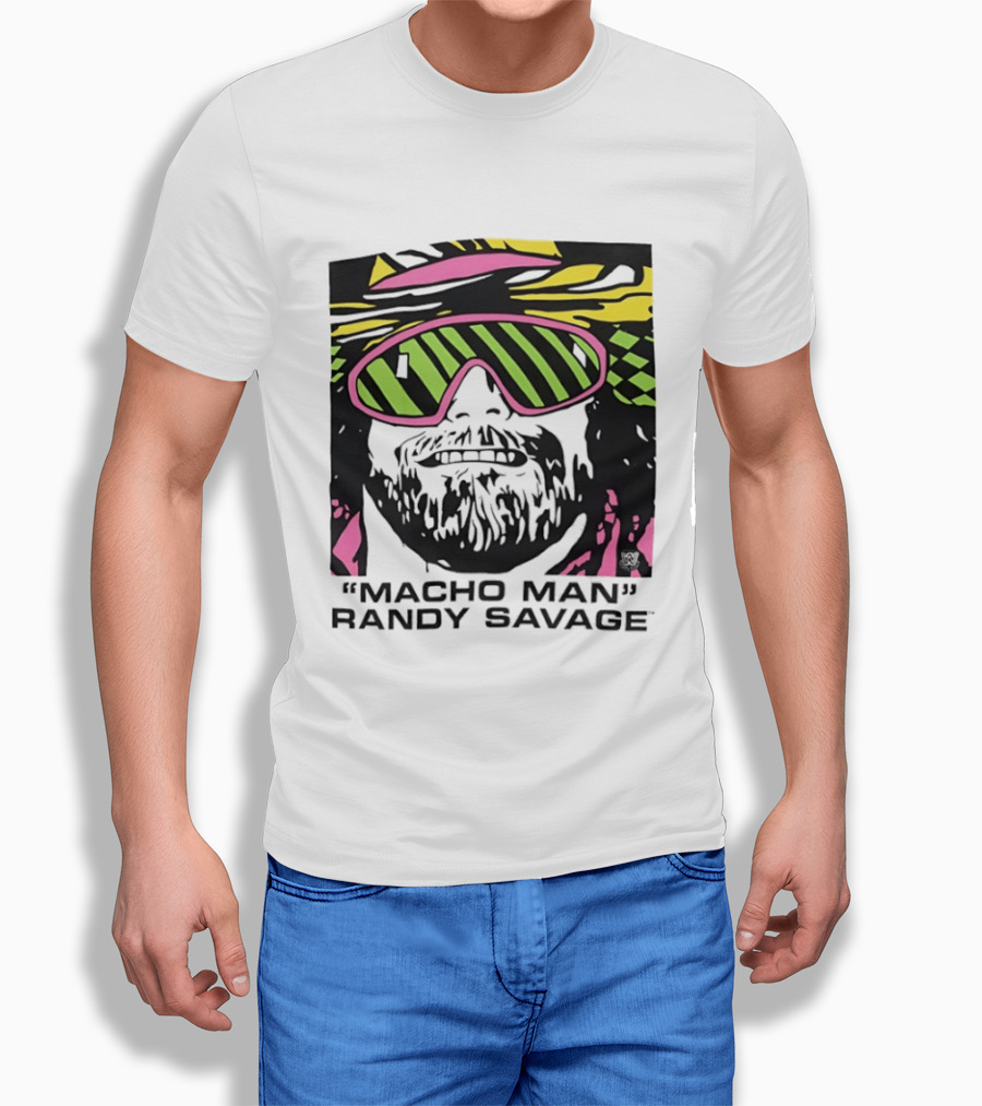 Macho Man Randy Savage Retro Style Neon T-Shirt