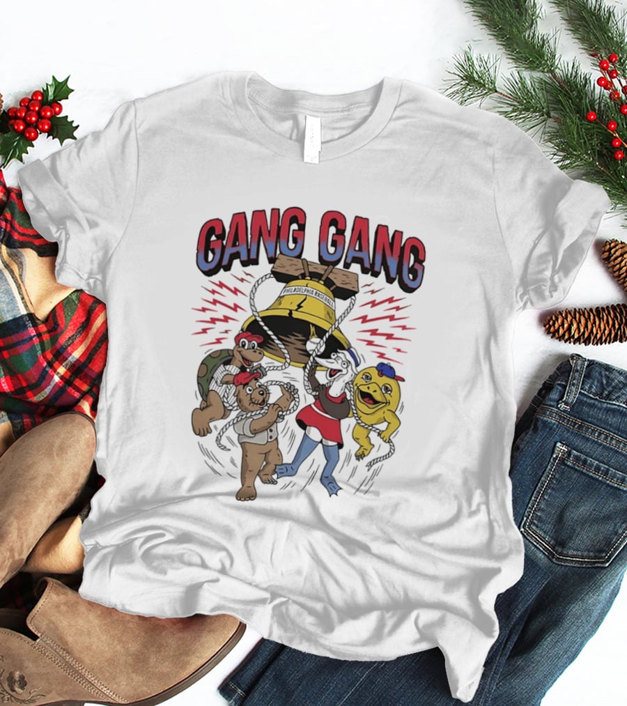 Philadelphia Phillies Liberty Bell Characters Gang Gang T-Shirt