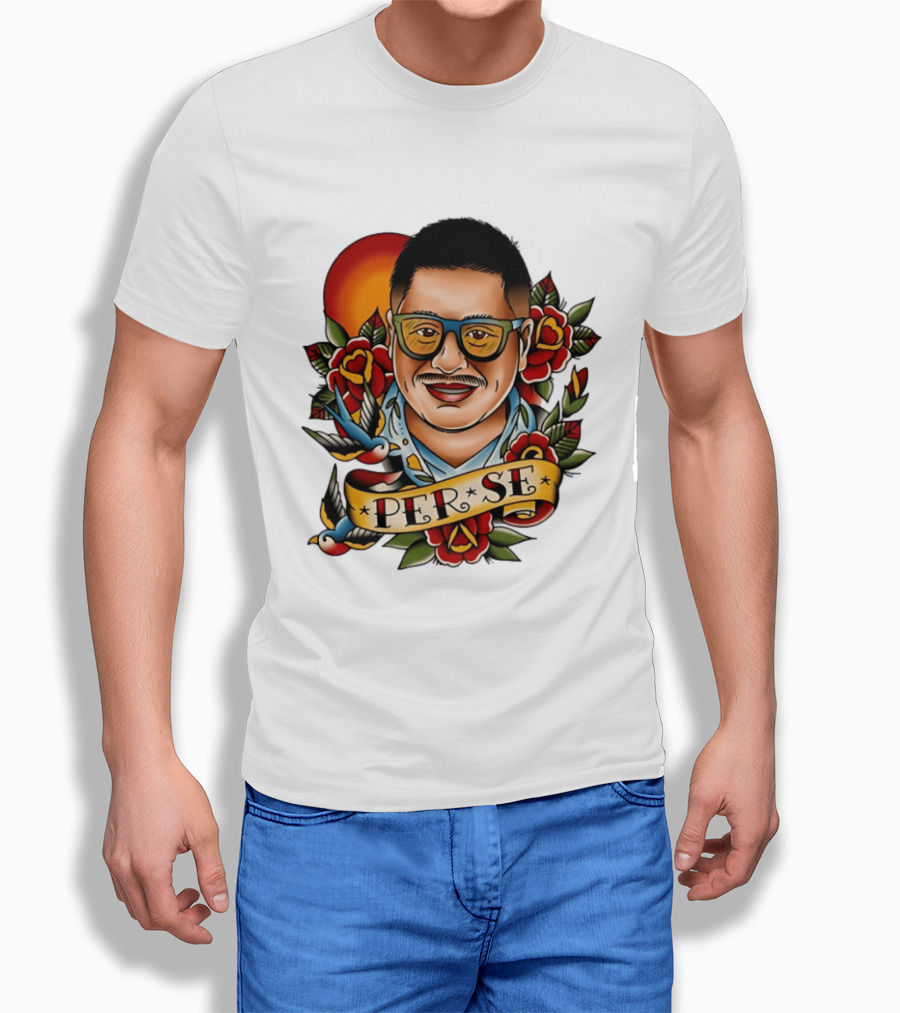 Per Se Old School Tattoo Roses Swallow T-Shirt