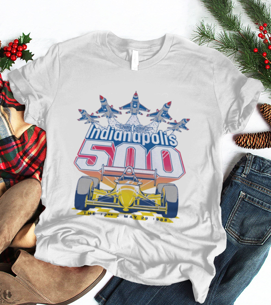 Indianapolis 500 May 29 1988 72nd Race Yellow Racecar And Blue Jets T-Shirt