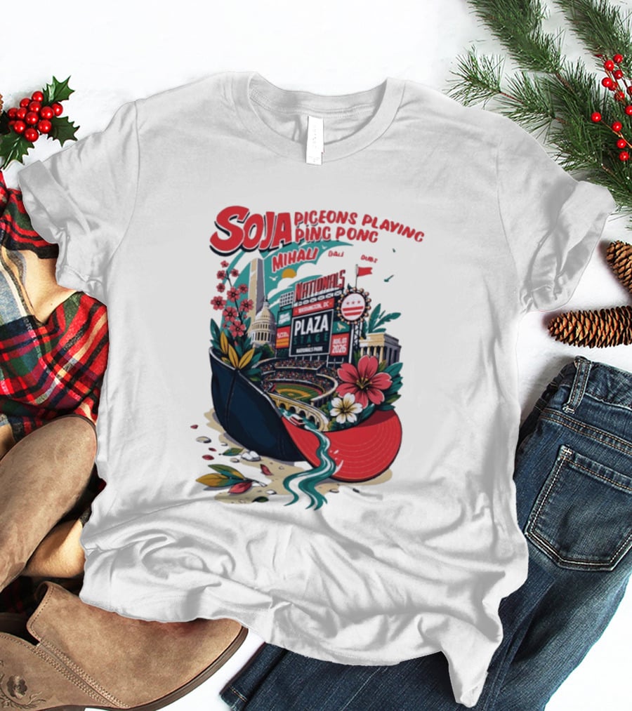 SOJA Pigeons Playing Ping Pong Mihali Nationals Park Plaza Stage DC August 1 2026 T-Shirt