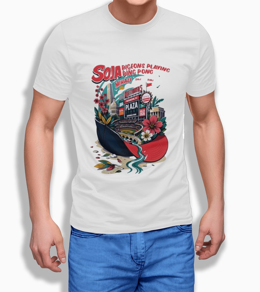 SOJA Pigeons Playing Ping Pong Mihali Nationals Park Plaza Stage DC August 1 2026 T-Shirt