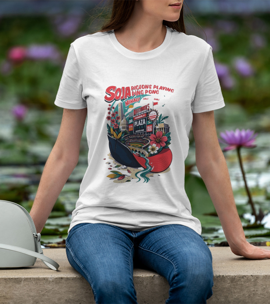 SOJA Pigeons Playing Ping Pong Mihali Nationals Park Plaza Stage DC August 1 2026 T-Shirt