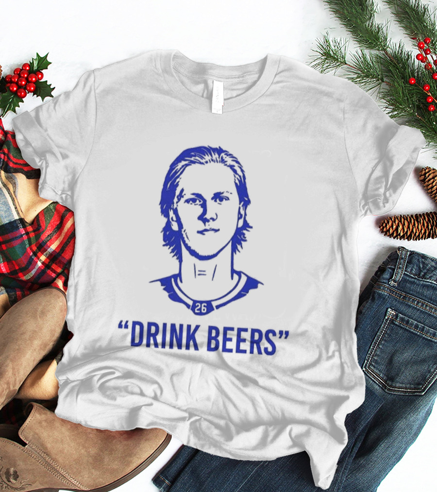 Rasmus Dahlin Drink Beers Blue Sketch T-Shirt