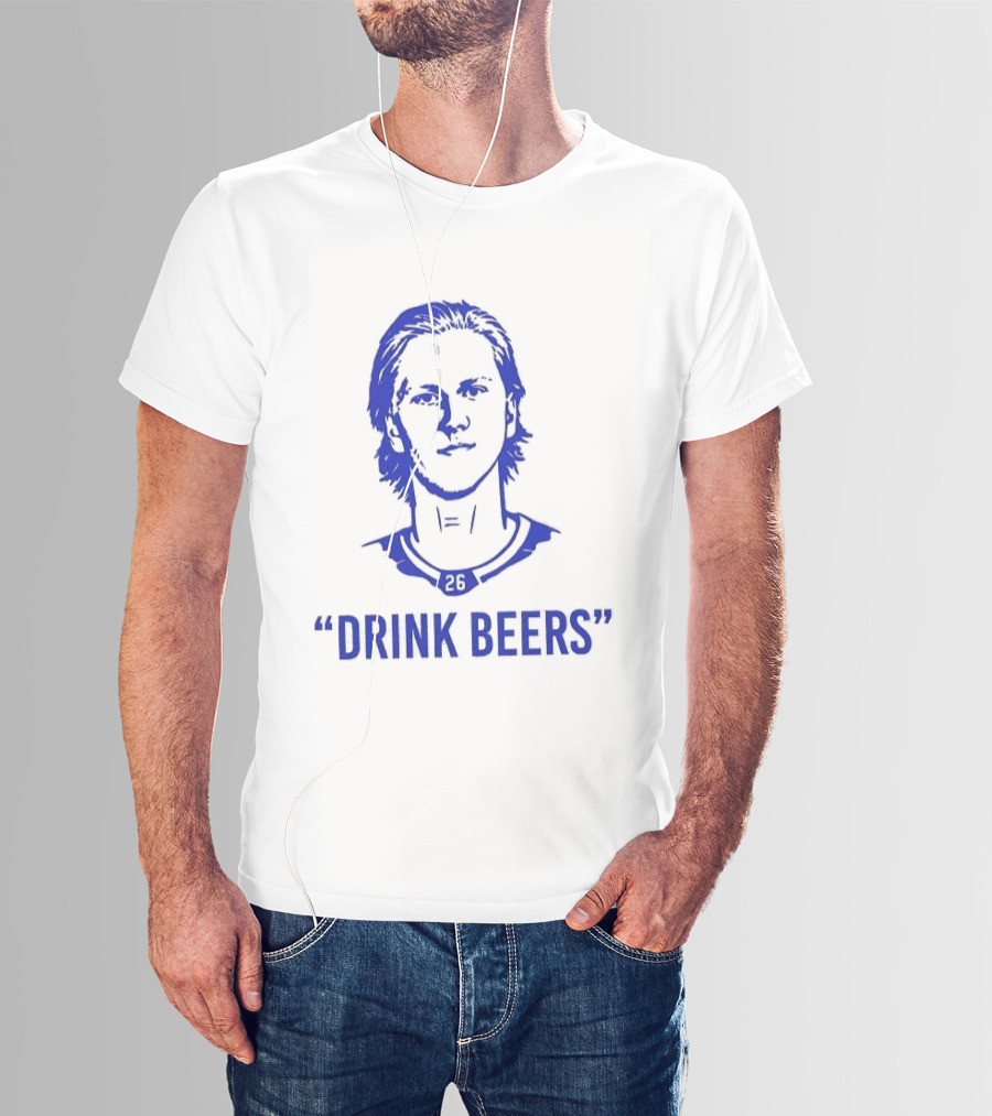 Rasmus Dahlin Drink Beers Blue Sketch T-Shirt