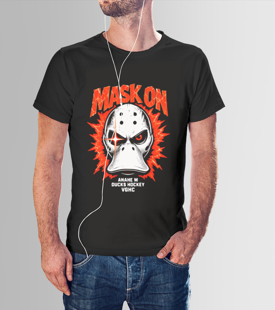 MASK ON Anaheim Ducks Hockey Vonic T-Shirt