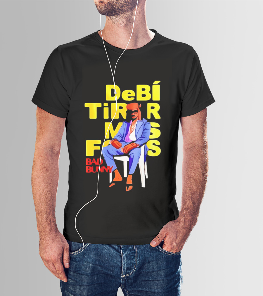 Bad Bunny DeBí Tirar Más Fotos Cartoon Style 2026 World Tour T-Shirt