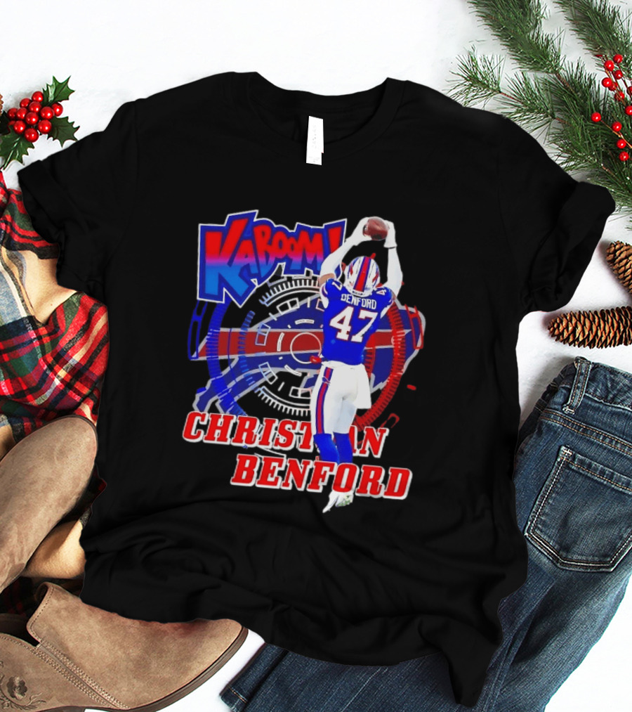 Kaboom Christian Benford 47 Buffalo Bills Football T-Shirt