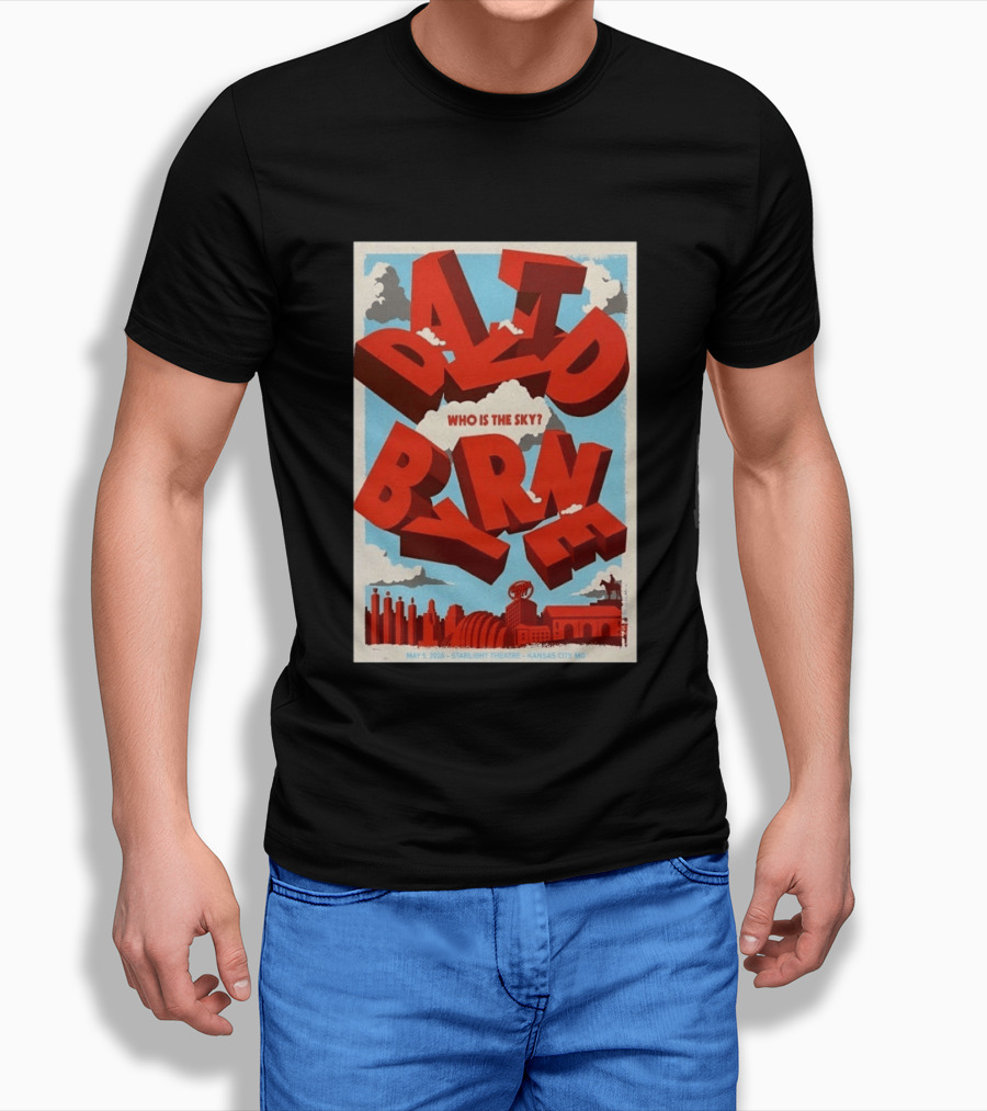 David Byrne Starlight Theatre May 5 2026 Kansas City MO Who Is The Sky T-Shirt
