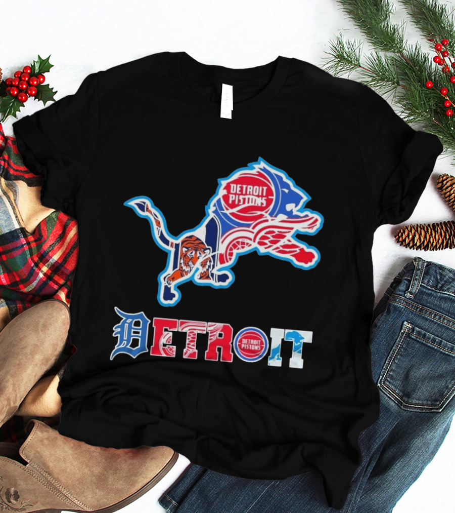 Detroit Lions Tigers Red Wings Pistons Sports Teams Dedication T-Shirt