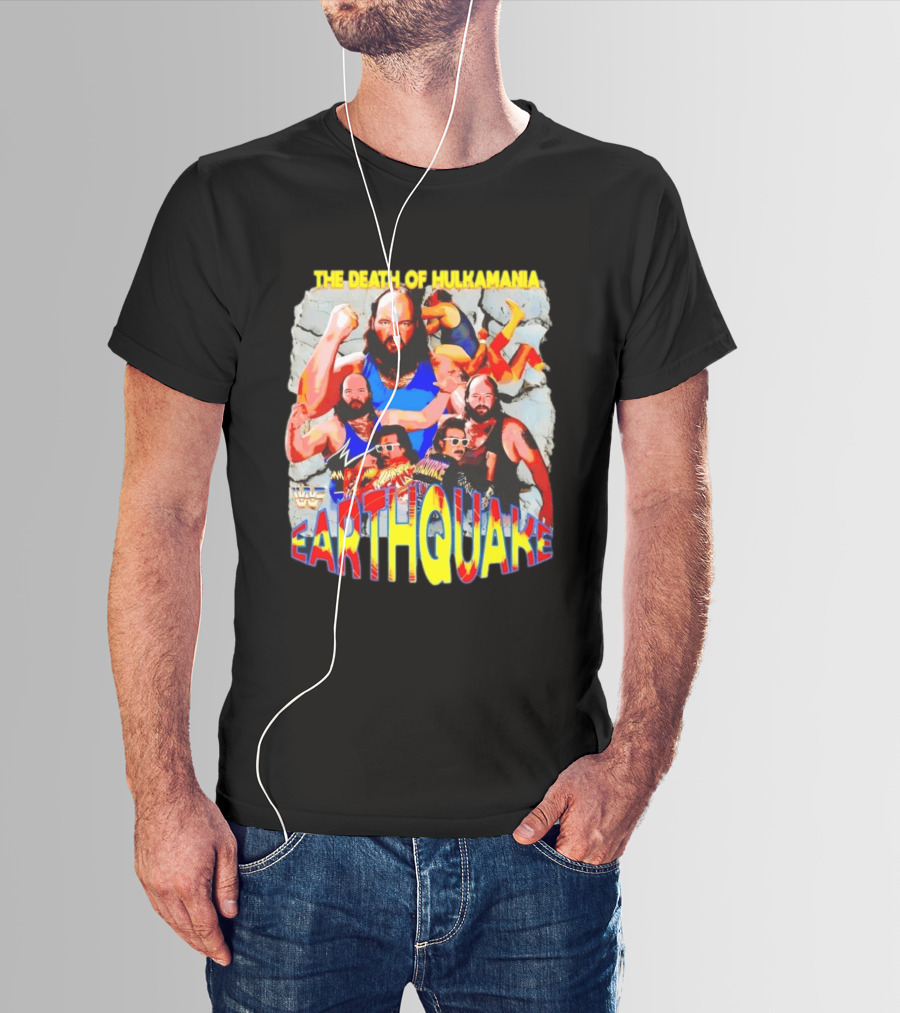 The Death Of Hulkamania WWF Earthquake Wrestling T-Shirt