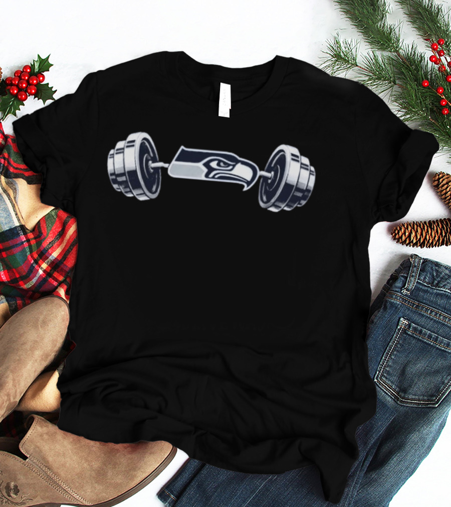 Ernest Jones IV Seahawks Barbell Weightlifting Fitness T-Shirt