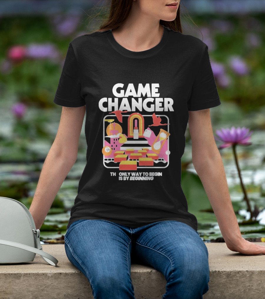 Game Changer The Only Way To Begin Is By Beginning Retro Icons And Symbols Collection T-Shirt
