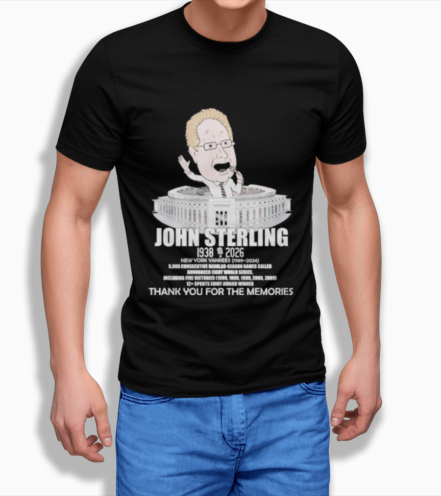 John Sterling New York Yankees 1938 2026 Thank You For The Memories Stadium T-Shirt