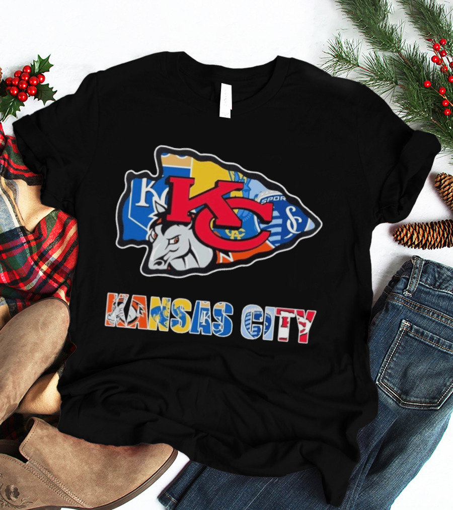 Kansas City Chiefs Royals Sporting KC Crest T-Shirt