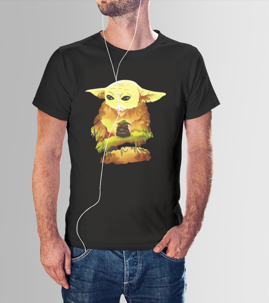 Grogu Meditates In Serene Forest Scene T-Shirt